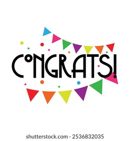 Congrats Calligraphy Text Vector Design.