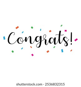 Congrats Calligraphy Text Vector Design.