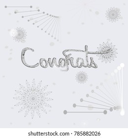 Congrats calligraphy vector illustration. Congrats phrase lettering