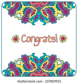 Congrats card. Abstract colorful vector illustration