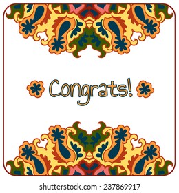 Congrats card. Abstract colorful vector illustration