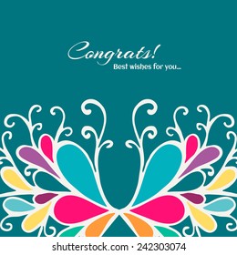 Congrats card. Abstract colorful vector illustration