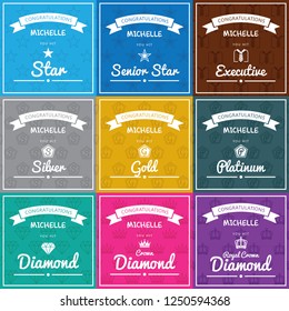 Congrats card set, 9 pcs, certificate set