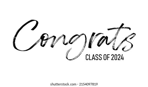 Congrats Class 2024 Simple Hand Drawn Stock Vector (Royalty Free ...