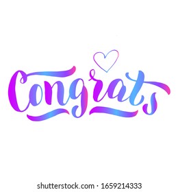 Congrats colorful text illustration. Greeting congratulation font design. Quote typography for banner, card, poster, sign. Vector eps 10.