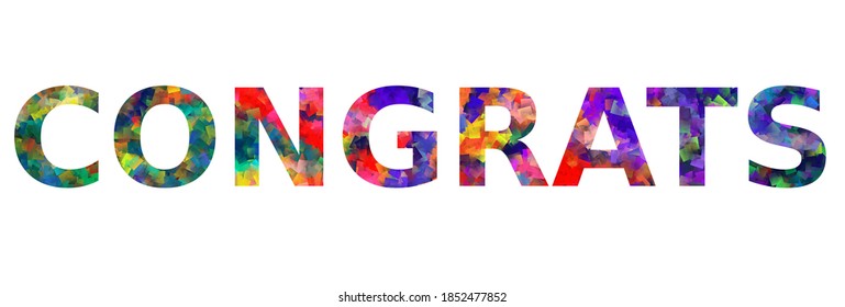 CONGRATS. Colorful typography text banner. Vector the word congrats design