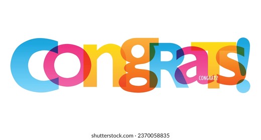 CONGRATS! colorful vector typography banner