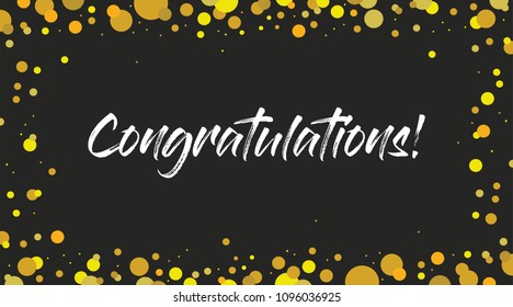 Congrats, Congratulations banner. Handwritten modern brush lettering dark background isolated vector