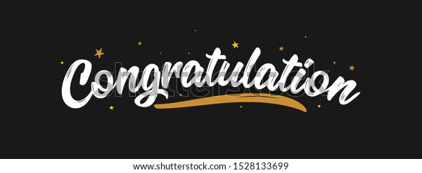 Congrats Congratulations Calligraphy Text Glitter Decoration Stock ...