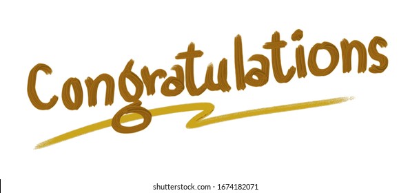 Congrats, Congratulations card.  Hand drawn invitation design. Handwritten modern brush on white background vector