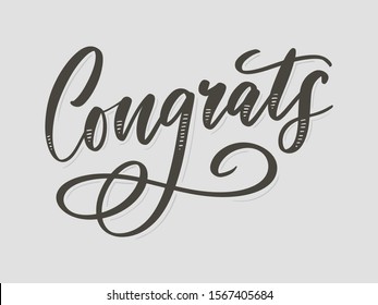 Congrats Congratulations Card Lettering Calligraphy Text Brush