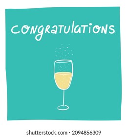 Congrats, congratulations card, vector illustration.