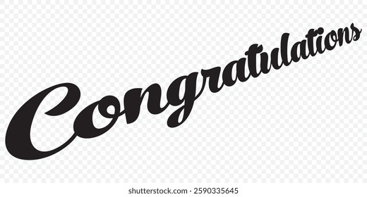 Congrats and Congratulations hand written lettering for card, greeting card, invitation, poster and print. Modern brush calligraphy. Isolated on Transparent background. EPS 10.