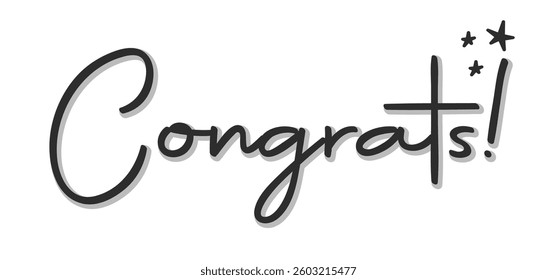 Congrats design with stars, calligraphic message for banner or congratulating card