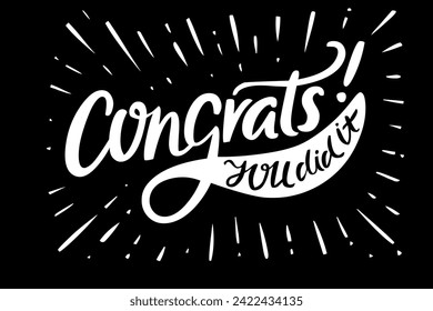 congrats font. Typography decorative elegant  lettering for logo. vector illustration. stock image.