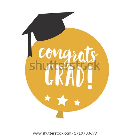 Congrats Grad Balloon with Graduation Cap