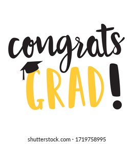 Congrats GRAD! Black And Gold Celebration Note