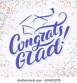 Congrats Grad Congratulations Graduate Banner Stock Vector (Royalty ...