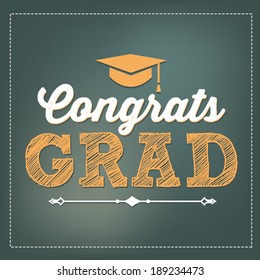 Congrats Grad - Congratulations Graduate - Graduation Vector