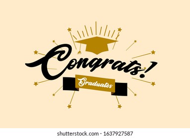 congrats graduate background for class 2020 with vintage style text