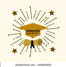 congrats graduate background for class 2020 with vintage style text