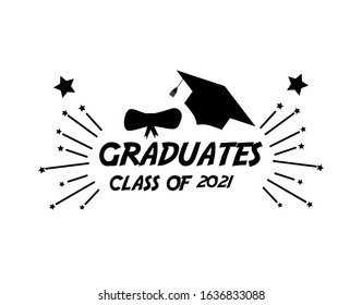 congrats graduate background for class 2021 with vintage style text