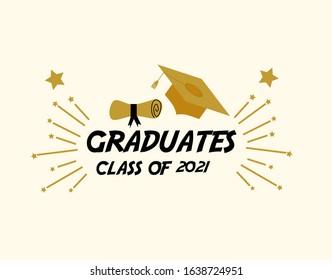 congrats graduate background for class 2021 with vintage style text