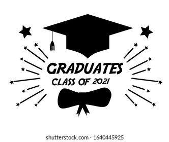congrats graduate background for class 2021 with vintage style text