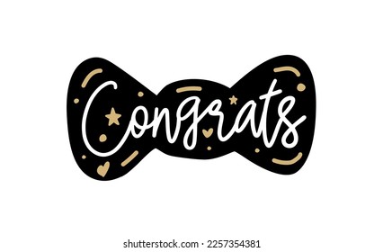 Congrats. Graduate slogan. Vector illustration. Typography text. Class of design element. Congrats text for print. Congratulations for graduation party.