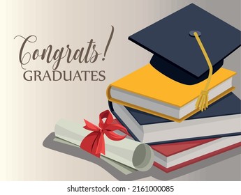 congrats graduates celebration with books