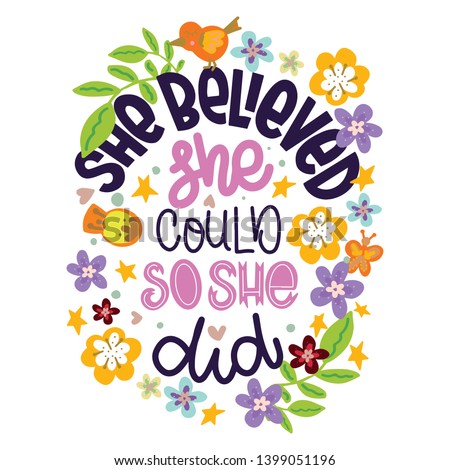 Congrats Graduates, class of 2019. She believed she could so she did. Graduation party quote with gold and black cap. Vector design sign for congratulation ceremony, invitation card, banner. - Vector