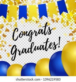 Congrats graduates editable template for social networks. Vector design backgrounds.