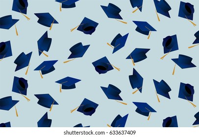 Congrats graduates. Graduate caps. Caps thrown up