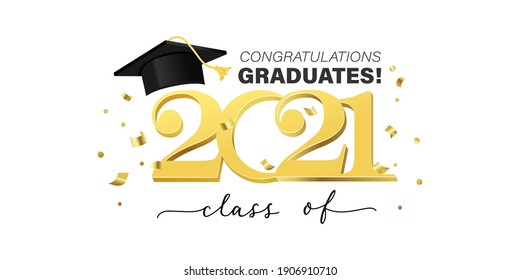 Congrats Graduates Vector Conceptclass 2021 Design Stock Vector ...