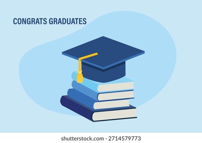 Glückwunsch zum Graduierungskonzept, Vektorgrafik