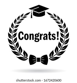 Congrats graduation vector icon on white background