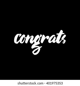 Congrats greeting poster. Made with ink.