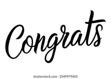 Congrats greeting sign. Congrats Graduated. Congratulating banner. Handwritten brush lettering. Isolated vector text for graduation design, card, poster