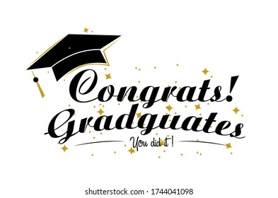 Congrats Greetings Card Sign Graduates Event Stock Vector (Royalty Free ...