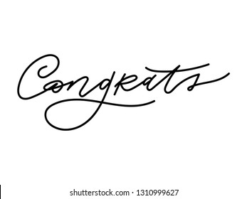 Congrats hand drawn vector illustration modern calligraphy