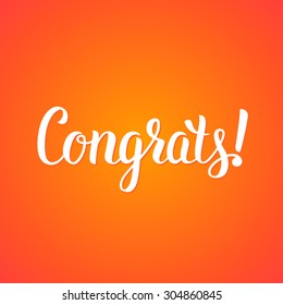 Congrats hand lettering. Handmade vector calligraphy collection