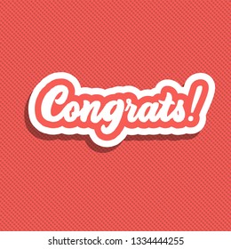 Congrats! Hand lettering vector illustration.