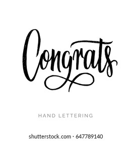 ¡Felicitaciones! Palabra elegante escrita a mano para tu diseño. Grabado personalizado. Se puede imprimir en tarjetas de felicitación, diseños de papel y textiles, etc.