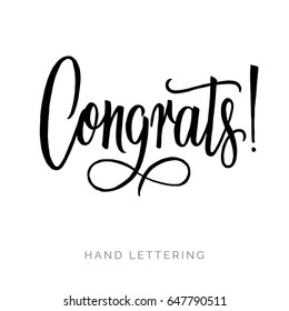 Congrats! Hand written elegant phrase for your design. Custom lettering. Can be printed on greeting cards, paper and textile designs, etc.