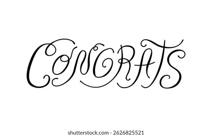 Congrats handwritten vector elegant quote. Calligraphy lettering for valentine holiday, wedding, birthday and christmas greeting cards and invitations