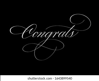 Congrats ink retro pen classy calligraphy word
