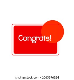 congrats label or sign with square label