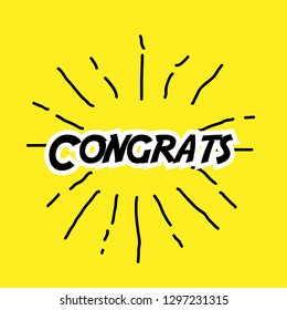 congrats, label with yellow