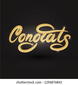 Congrats lettering banner design. Vector illustration.