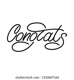 Congrats lettering banner design. Vector illustration.